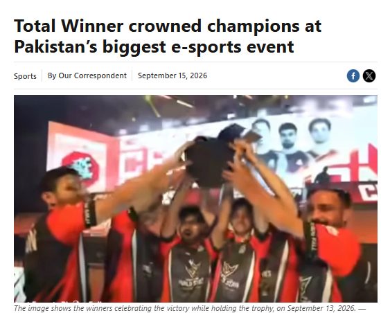 The News: Total Winner crowned champions at Pakistan's biggest e-sports event